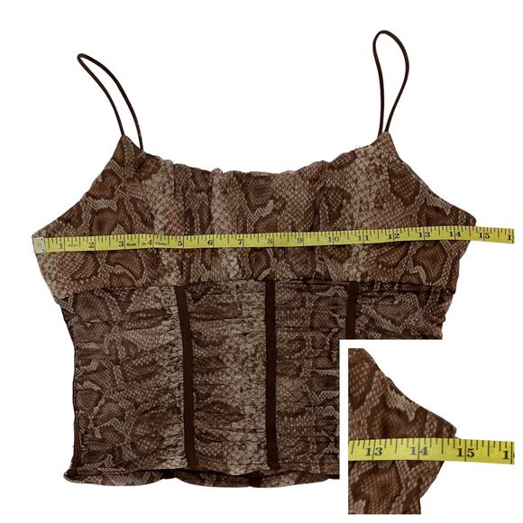 Princess Polly Snakeskin Print Margie Top - Brown - US 6 - Picture 5 of 15